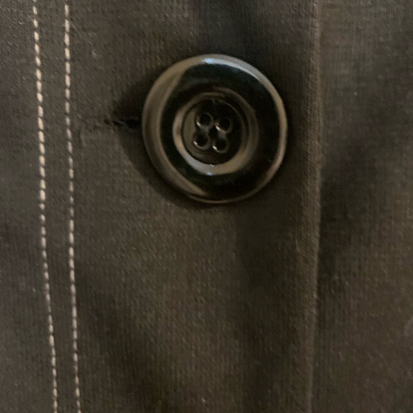 Retro Vintage Luii Black Bell Sleeve Coat with White Stitching Size L - Picture 3 of 6